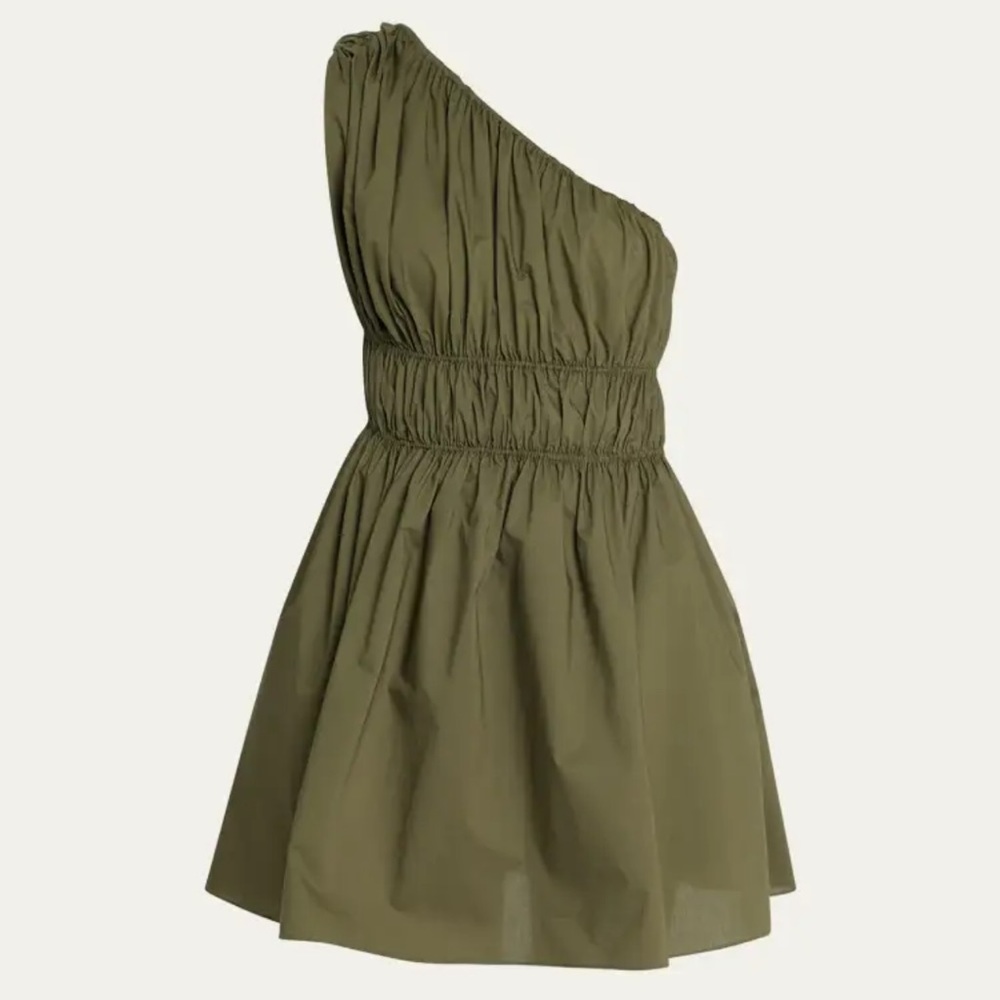 MATTEAU Shirred One-Shoulder Mini Dress SIZE L NEW NEVER WORN